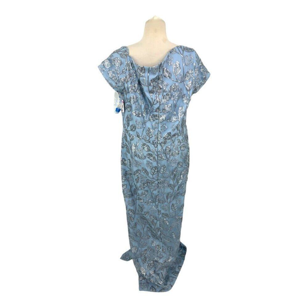 Js Collections Julia Cap Sleeve Column Gown Blue … - image 6